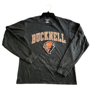 Champion Bucknell University Bisons Mens Small Shirt Gray Long Sleeve